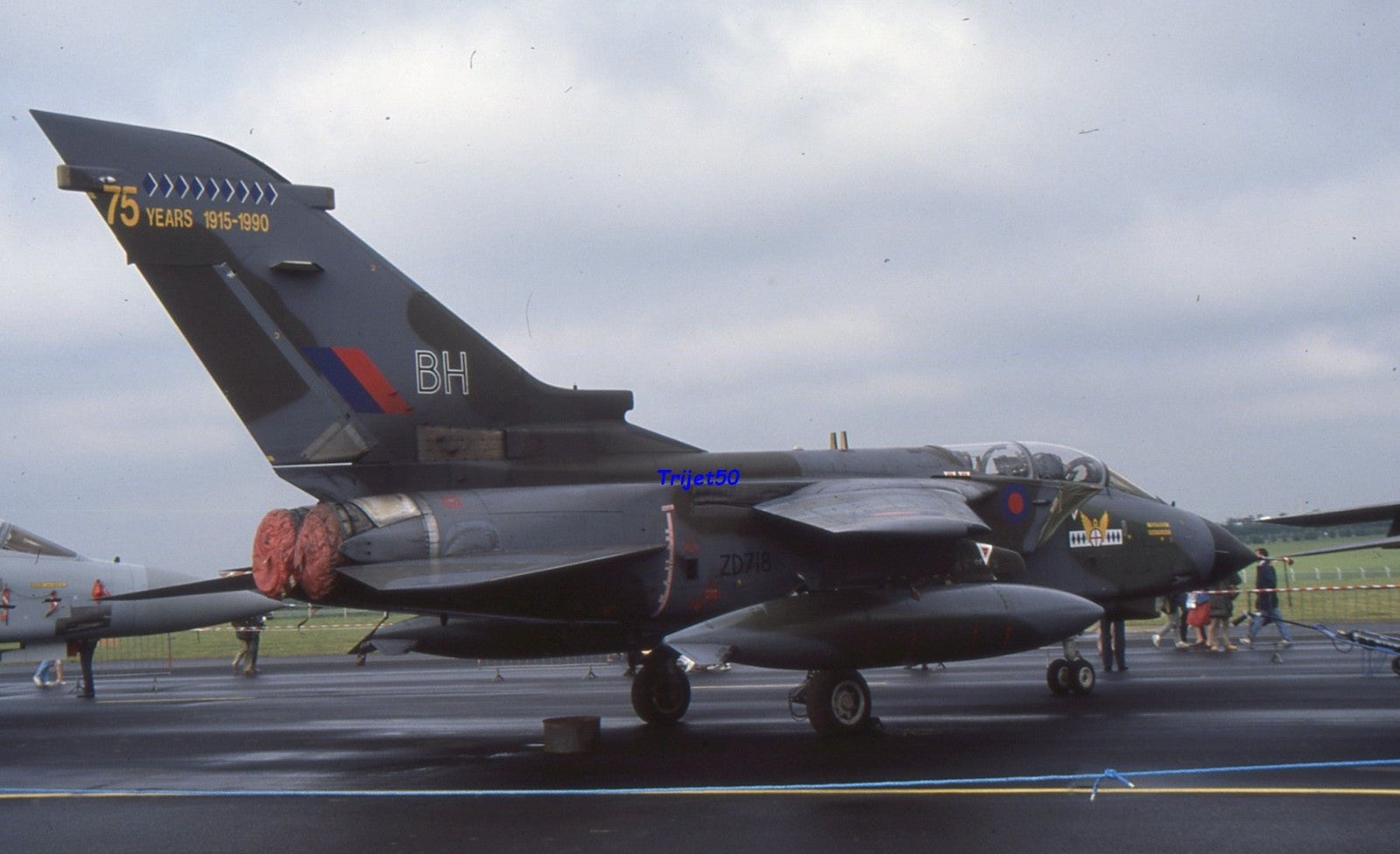35mm Military Aircraft Slide Tornado ZD718 RAF 14 Squadron at Boscombe Down 1990