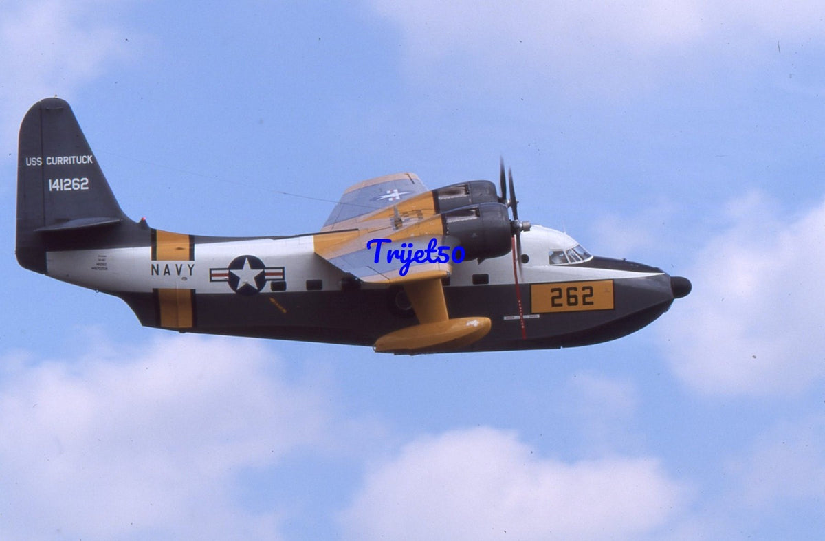 35mm Military Aircraft Slide Grumman HU-16 Albatross N7025N RAF Waddington 2002