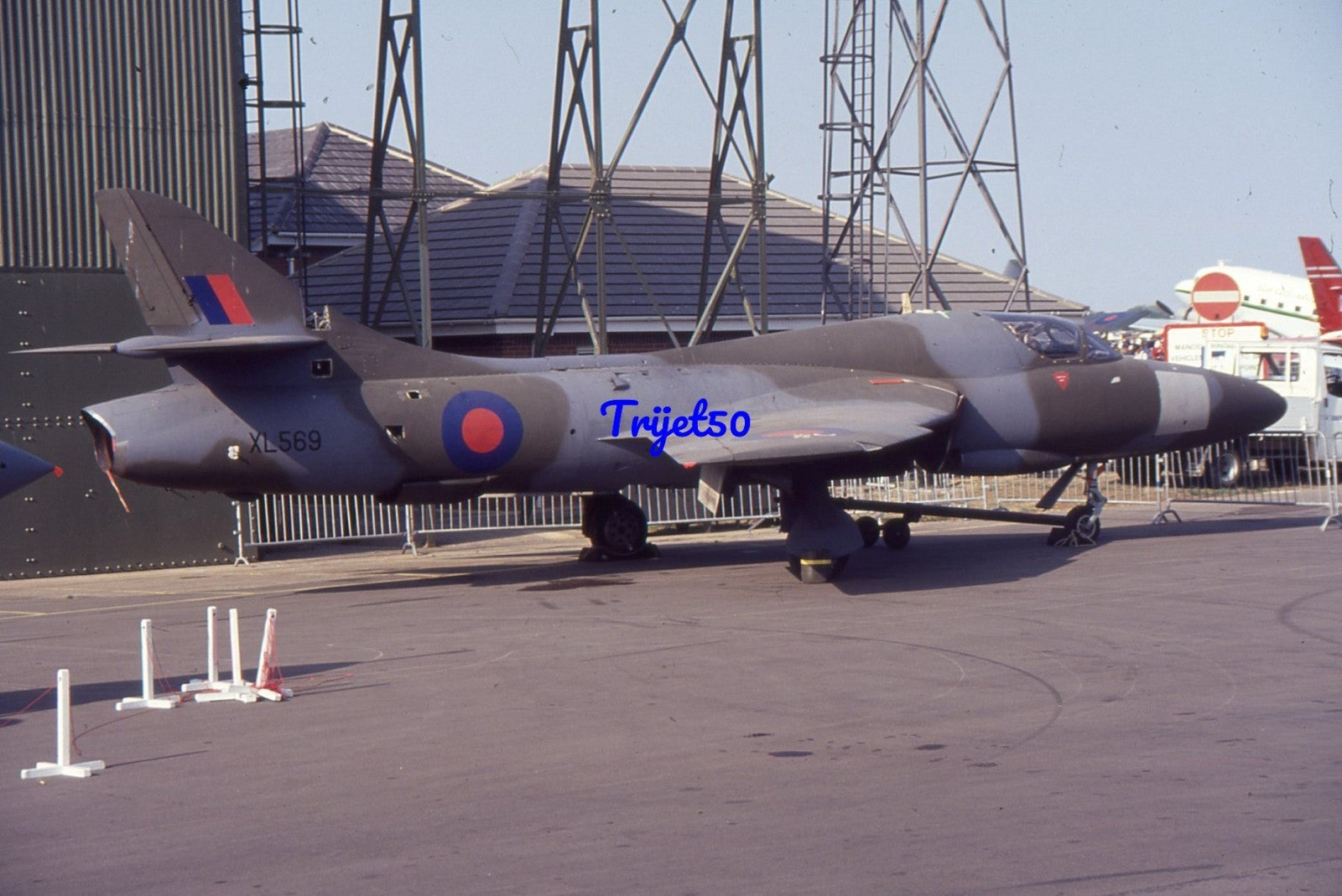 35mm Military Aircraft Slide Hunter XL569 RAF Abingdon 1990