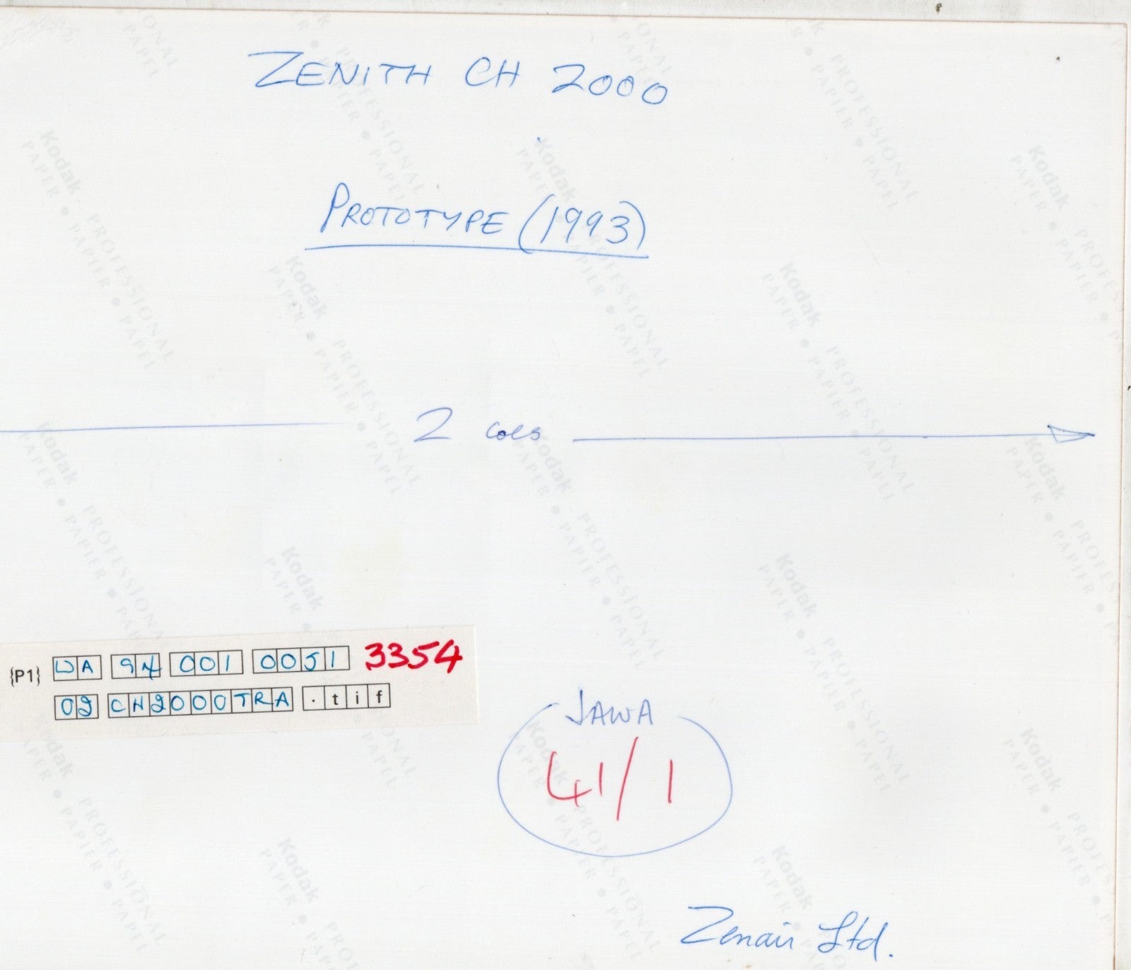 10X8 Colour Photo Zenith CH2000 Prototype C-FQCU 1993