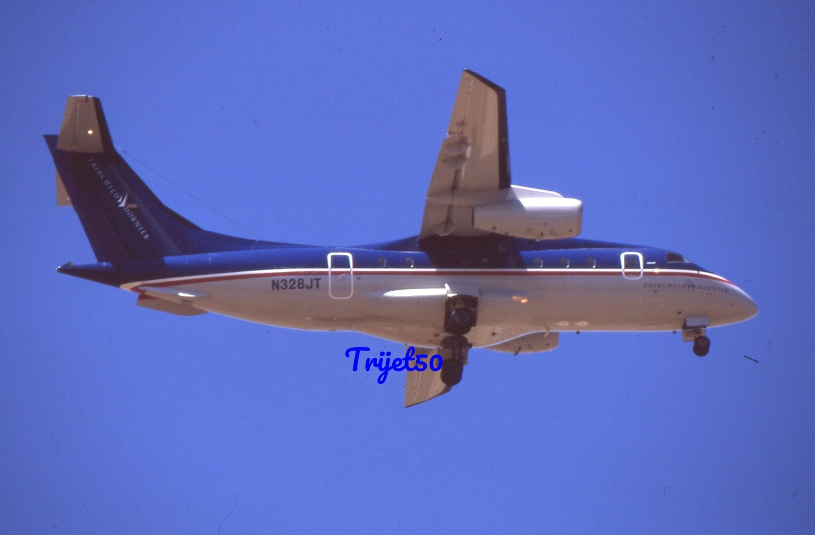 35mm Civil Aircraft Slide Dornier 328 Jet N328JT Avalon 2001
