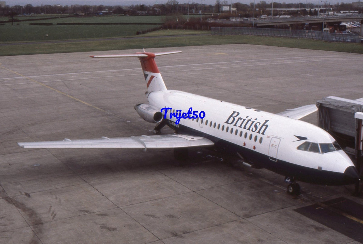 35mm Civil Aircraft Slide BAC 1-11 G-AVGP British Airways Birmingham