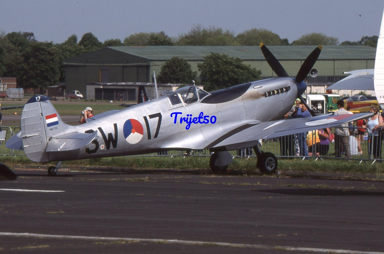 35mm Military Aircraft Slide Spitfire MK732 PH-OUQ Biggin Hill 2002