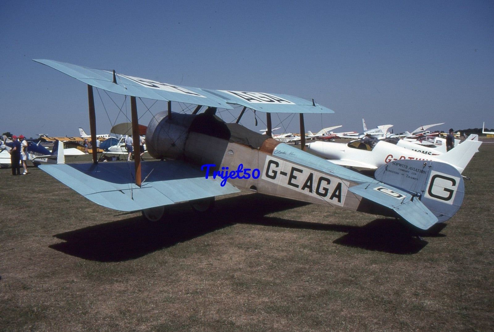 35mm Civil Aircraft Slide Sopwith Dove G-EAGA Cranfield 1995