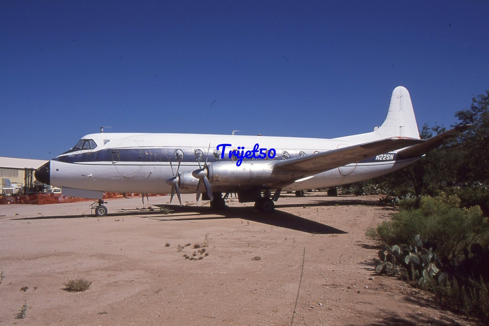 35mm Civil Aircraft Slide Vickers Viscount N22SN Pima 2005