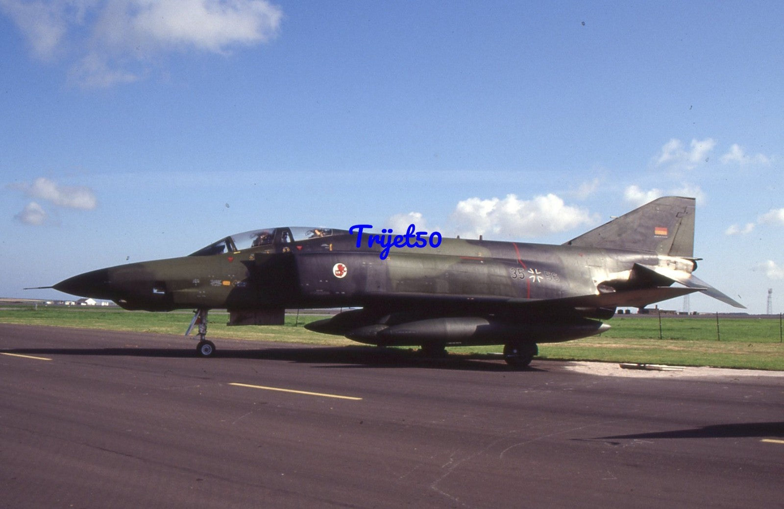 35mm Military Aircraft Slide F-4 Phantom 35+56 German Air Force RAF St Mawgan 1991