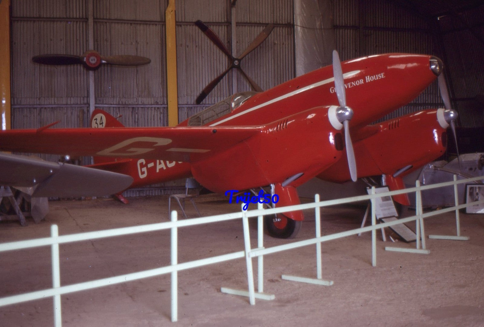 35mm Civil Aircraft Slide DH88 Comet G-ACSS at Shuttleworth 1971