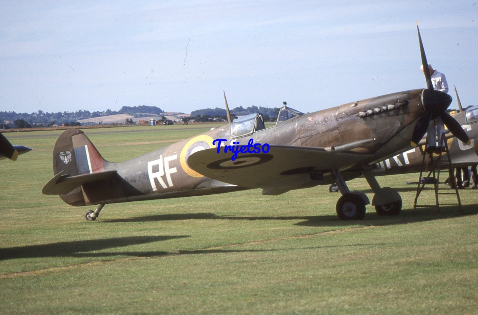35mm Military Aircraft Slide Spitfire AR501 painted as AR4474 Pearl Harbor filming 2000