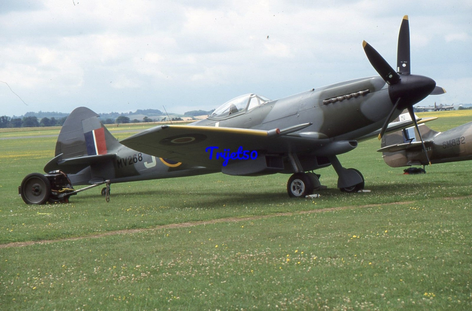 35mm Military Aircraft Slide Spitfire G-SPIT MV293 aa MV268 Duxford 2000