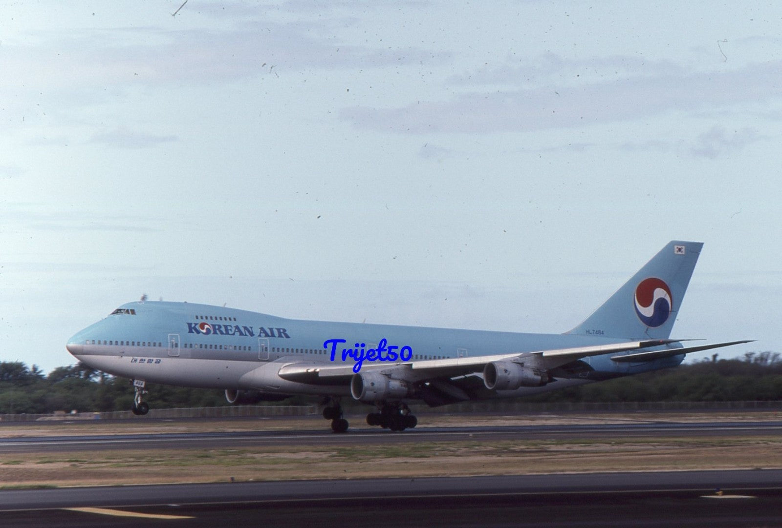 35mm Civil Aircraft Slide Boeing 747 HL7464 Korean Air