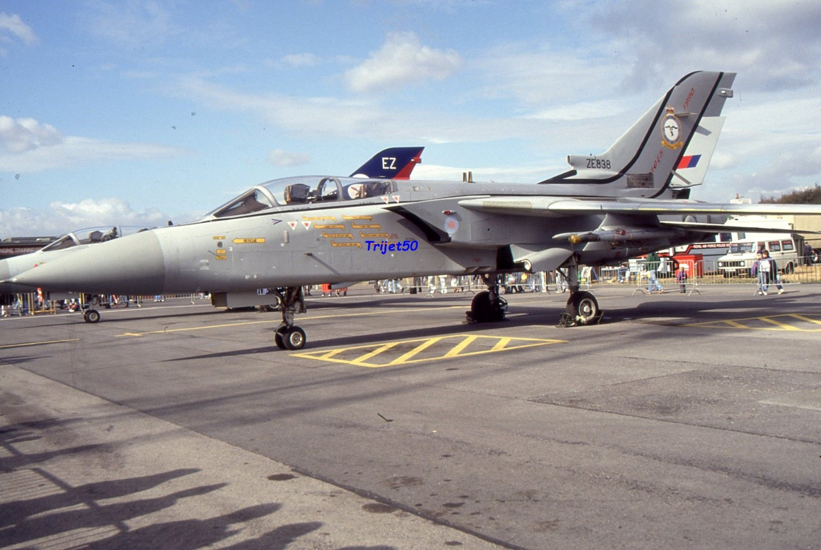 35mm Military Aircraft Slide Tornado F3 ZE838 RAF 25 Squadron at Finningley in 1990