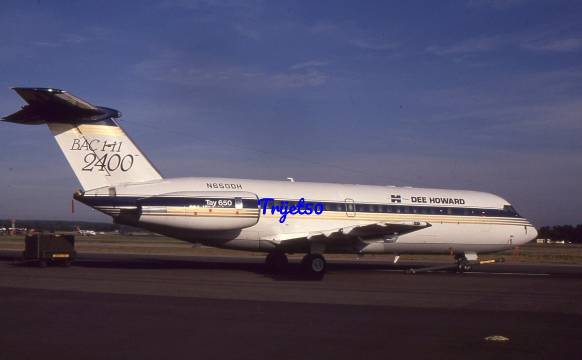 35mm Civil Aircraft Slide BAC 1-11 N650DH Dee Howard Farnborough 1990