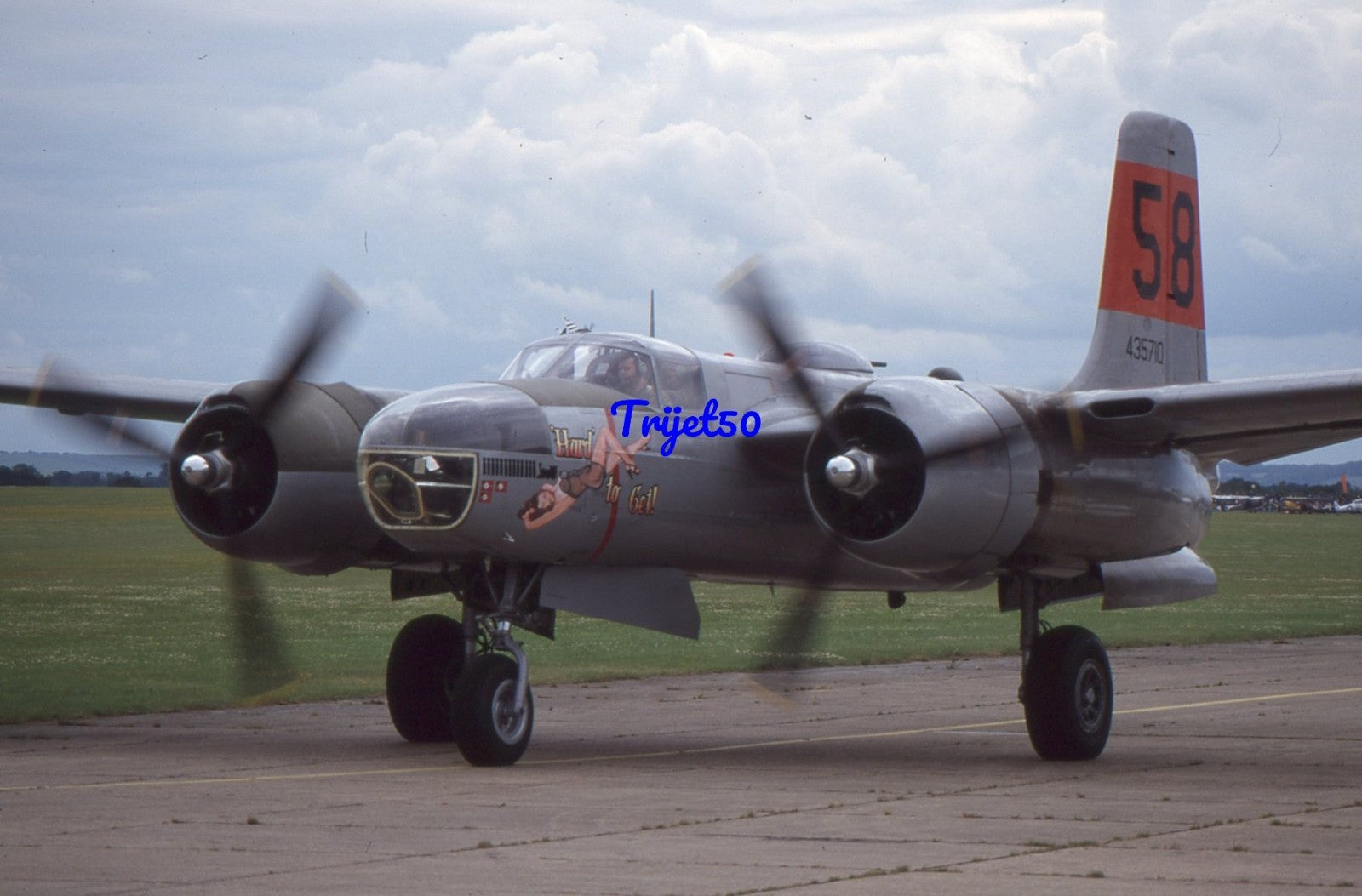 35mm Military Aircraft Slide A-26 Invader N7705C at Duxford 2000