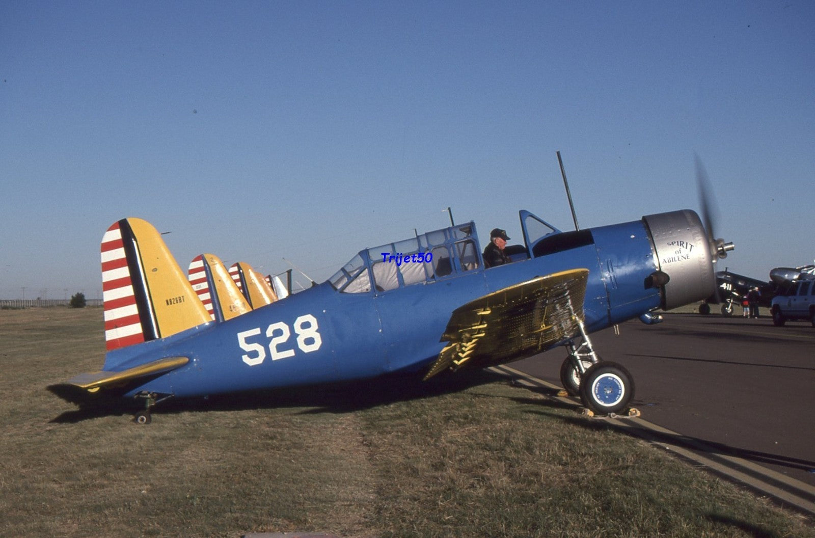 35mm Military Aircraft Slide BT-13A Valiant N826BT 11528 at Midland in 1996