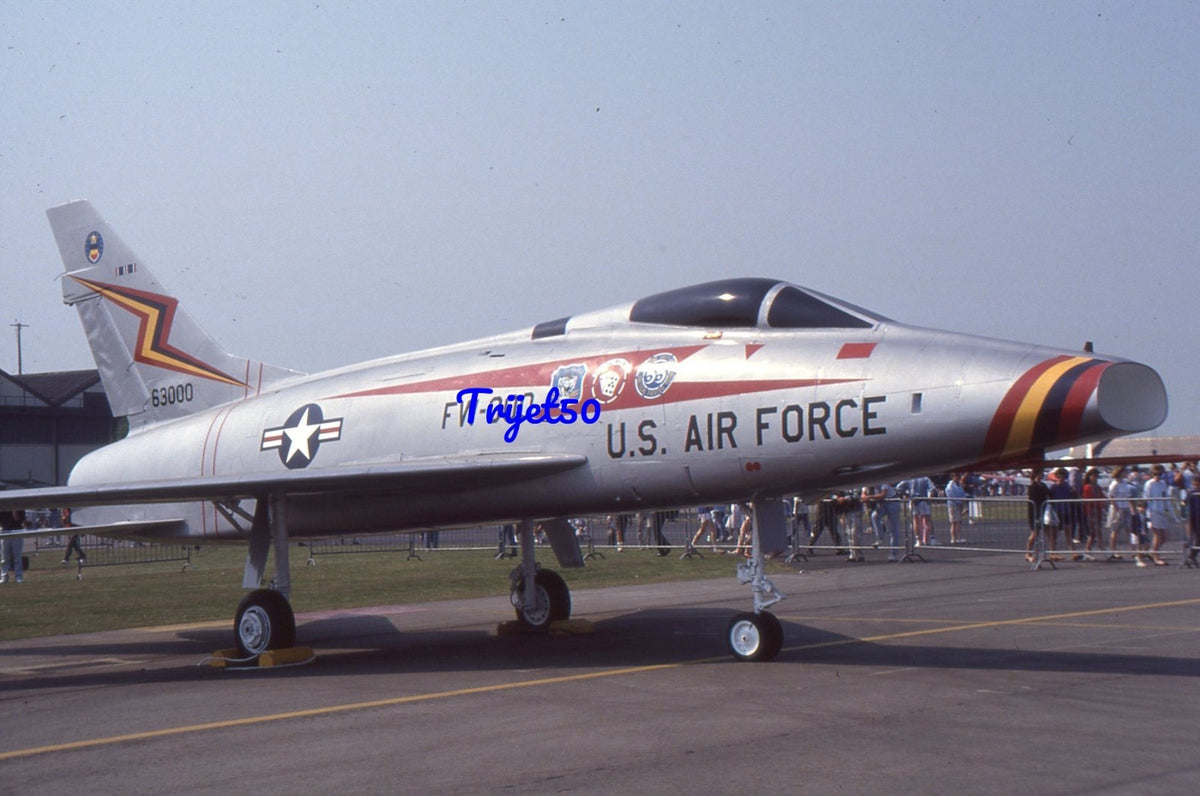 35mm Military Aircraft Slide F-100 42212 USAF RAF Upper Heyford 1990