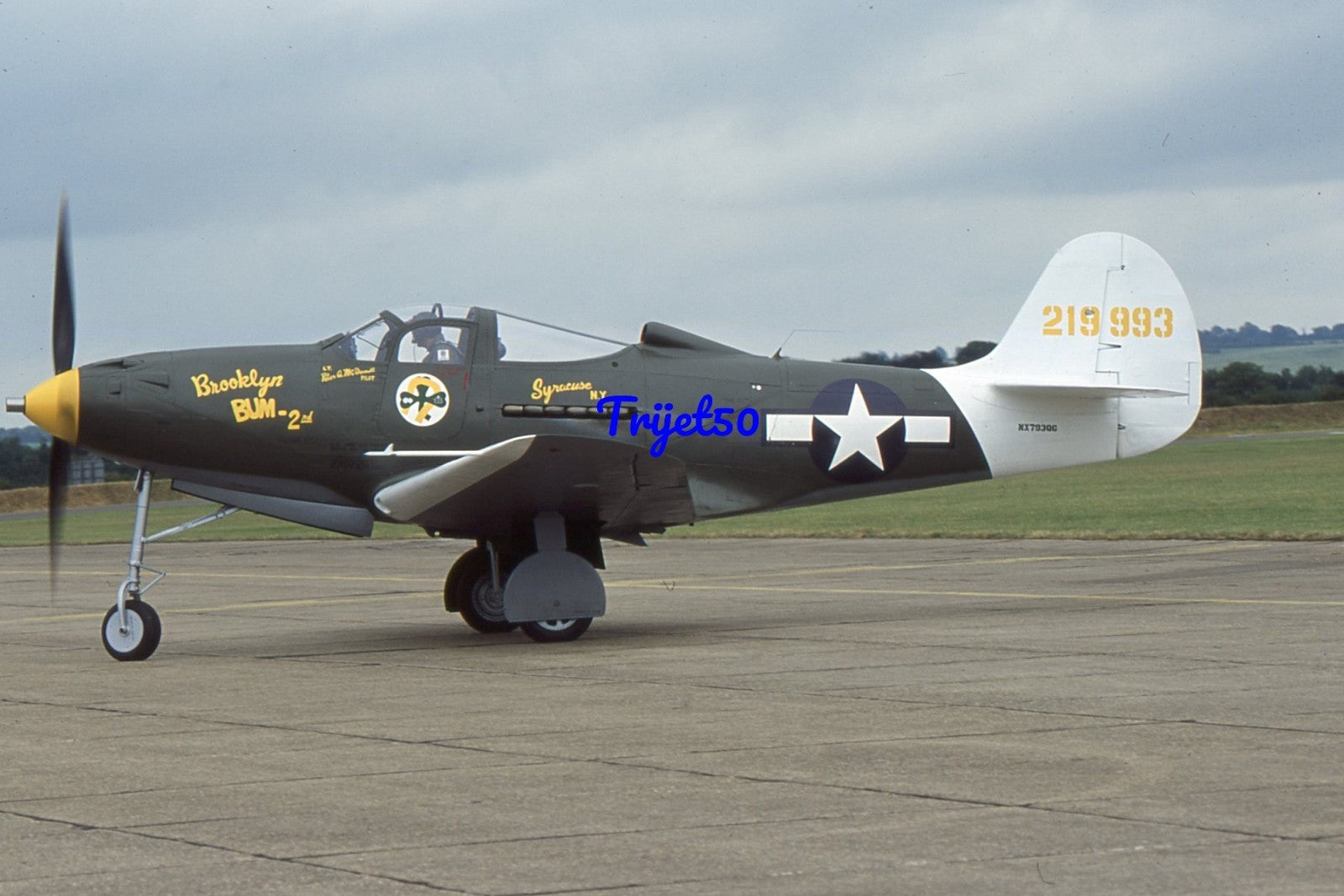 35mm Military Aircraft Slide Bell P-39 N793QG 219993 Duxford 2004