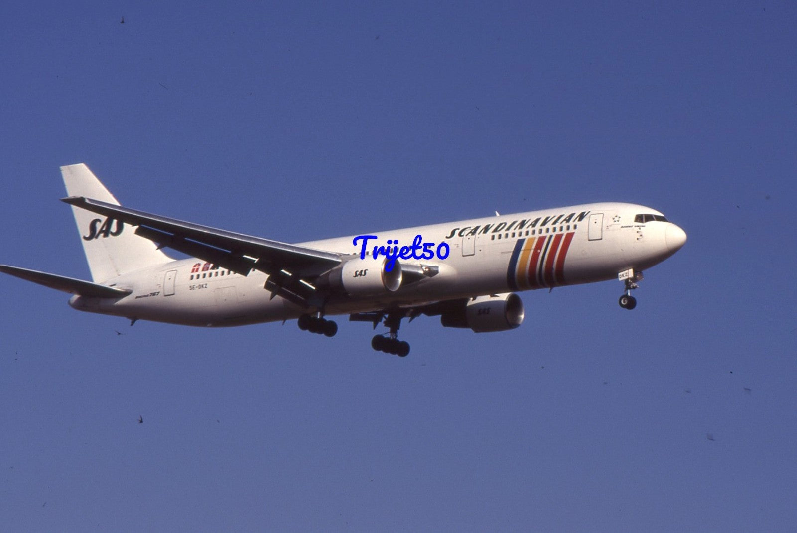 35mm Civil Aircraft Slide Boeing 767 SE-DKZ Scandinavian Airlines